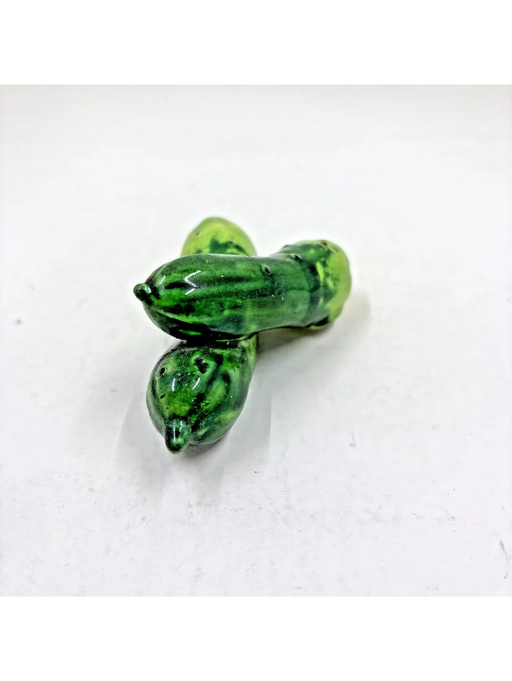 Vintage MCM One Piece Cucumber Zucchini 2-in-1 Salt & Pepper Shakers